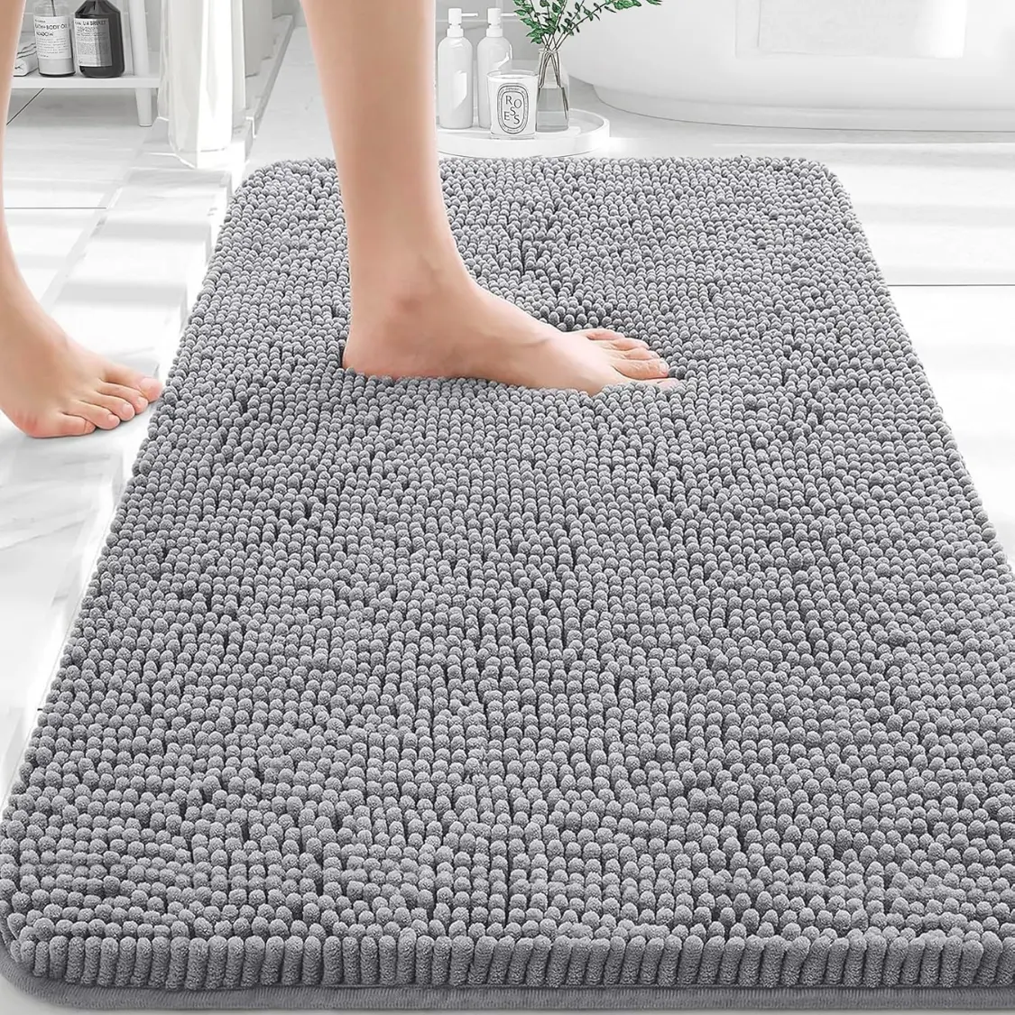 Bathroom Rugs Extra Soft Absorbent Chenille Bath