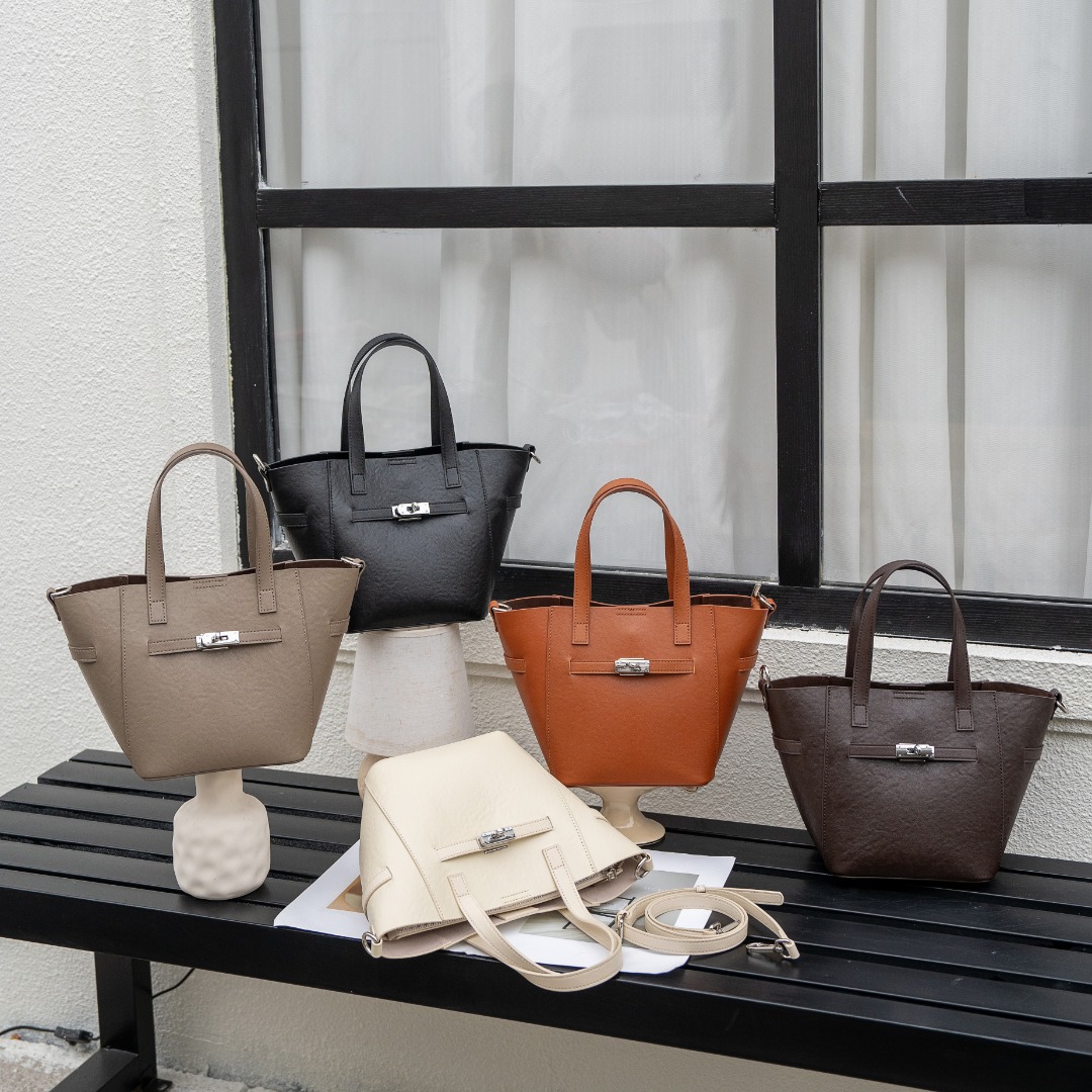 Custom Cross-Border Top-Grain Vegetable-Tanned Leather Basket Bag, Large-Capacity Commuter Elegant Women's Genuine Leather Handbag 6