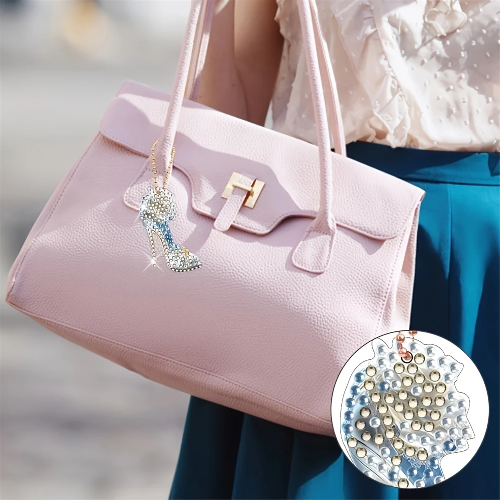 DIY Diamond Painting Keychain - High Heel Pattern, DIY Decoration, Diamond Kit Craft Supplies, Handmade Mosaic Painting Keychain DIY Set Suitable For Beginners, Creative Handmade Craft Gift Set 5