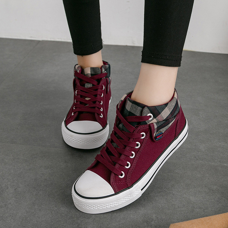 Title 3, Flat mid-to-high women canvas shoes