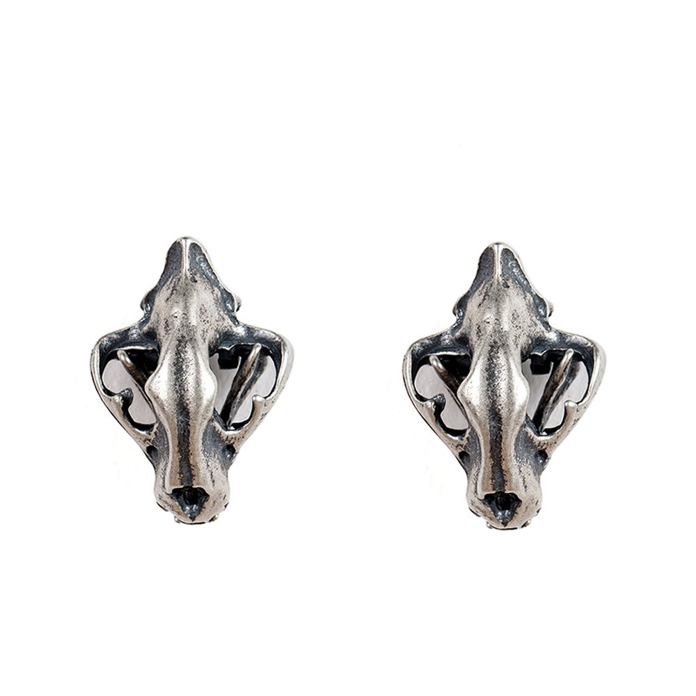 Exaggerated Saber-toothed Cat Tiger Head Ear Rings