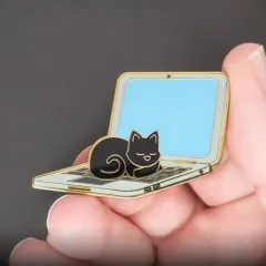 Creative Women's Cute Cartoon Cat Brooch - Gold - View 1