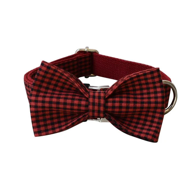 Red And Black Plaid Cotton Alloy Accessories Bow Collar - Shop at LoveMi