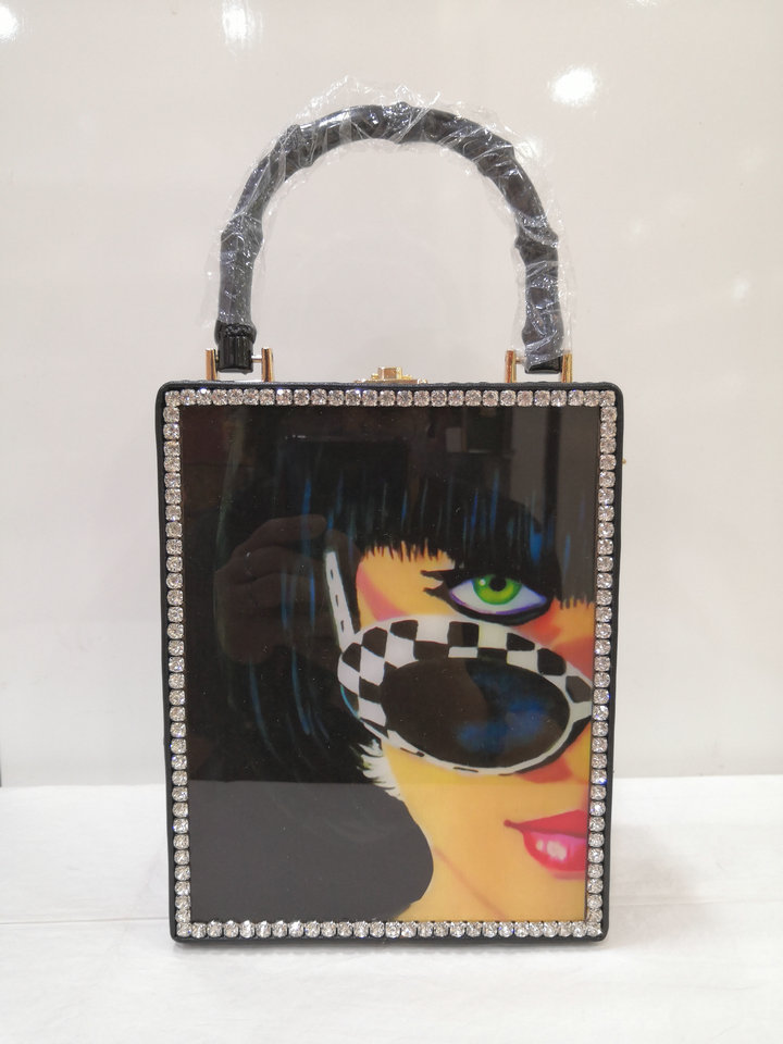 Fashion Printed Pattern Handbag Acrylic Female Bag