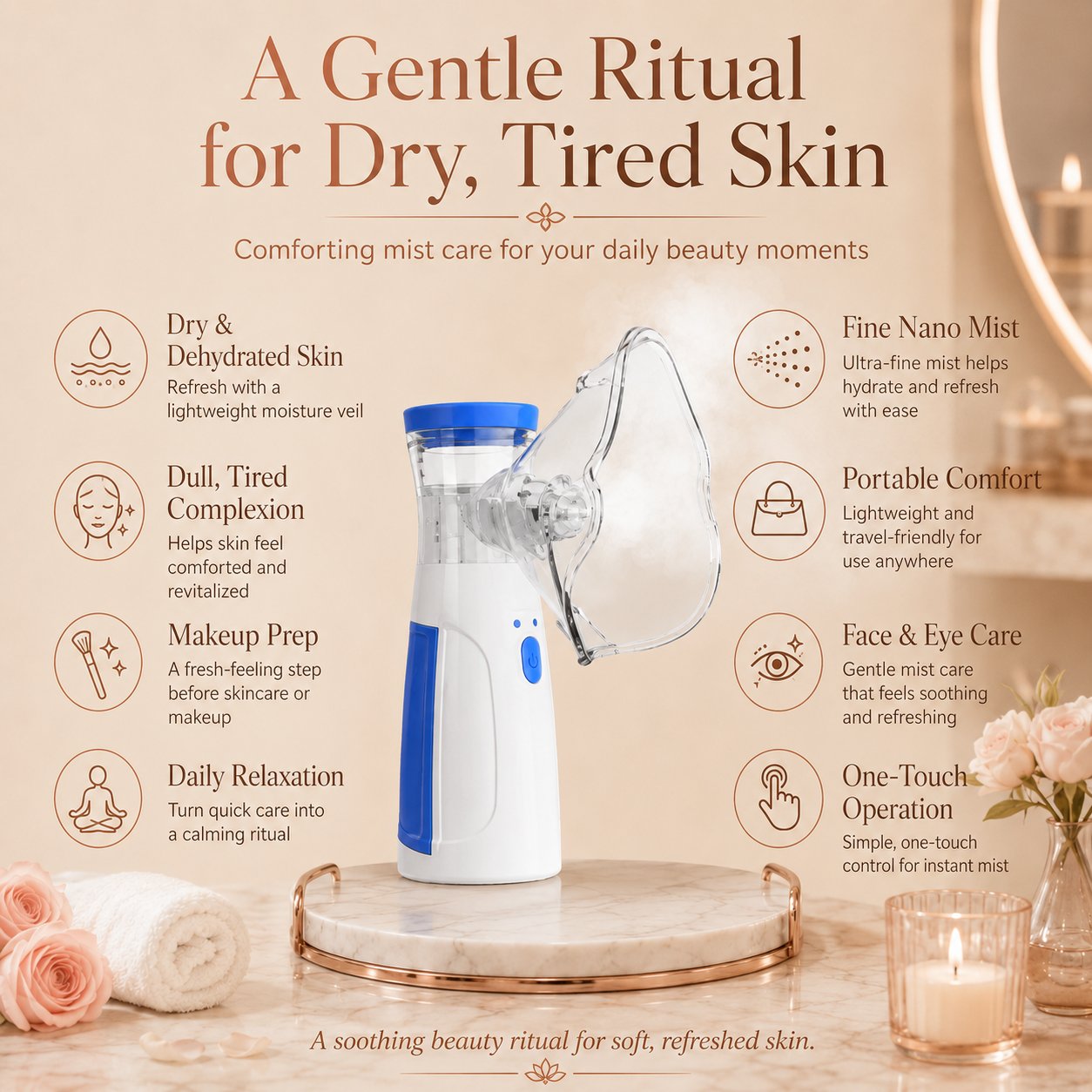 Portable Facial Steamer Nano-Ion Mist For Moisturizing Eyes & Face, Spa — image 3
