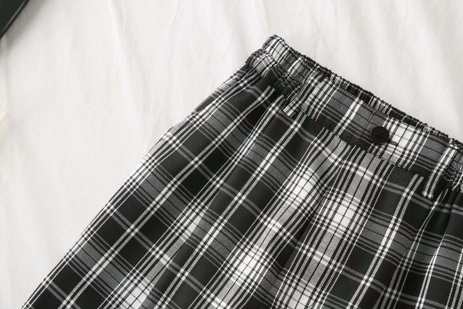 Title 4, Casual Plaid High Waist Wide Leg Pants