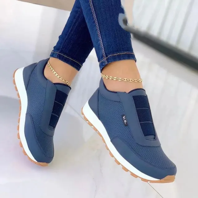Casual Flat Round Toe Sneakers Fashion Blue - Shop at LoveMi