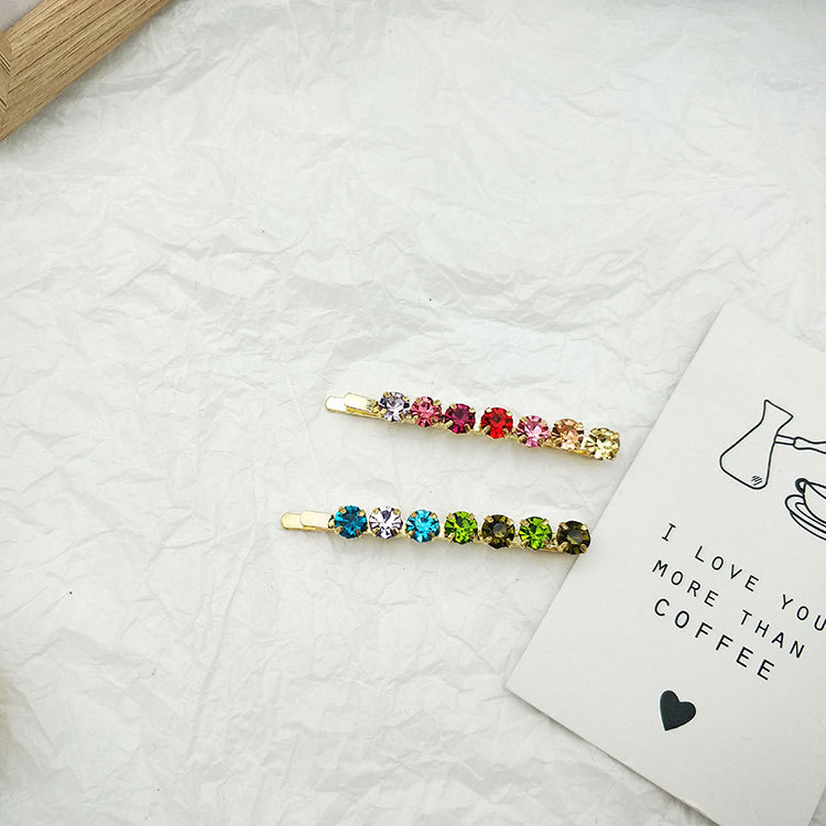 Vintage Geometric Metal Acrylic Resin Hair Clip Pink Green Clip Set - Shop at LoveMi