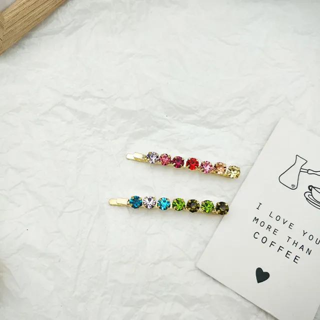 Vintage Geometric Metal Acrylic Resin Hair Clip Pink Green Clip Set - Shop at LoveMi