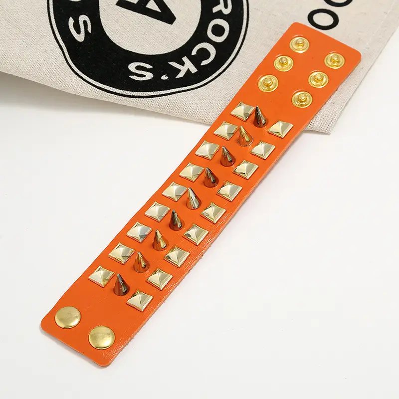 Exaggerated Men's  Leather Bracelet European And American Punk Non-mainstream
