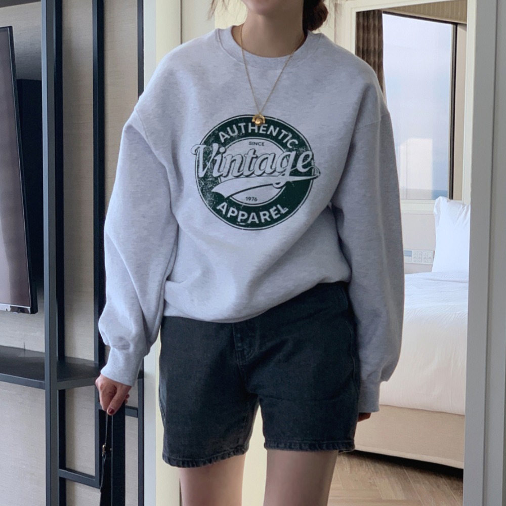 Loose Long-sleeved Cotton Sweater Women Plus Cashmere Casual Top