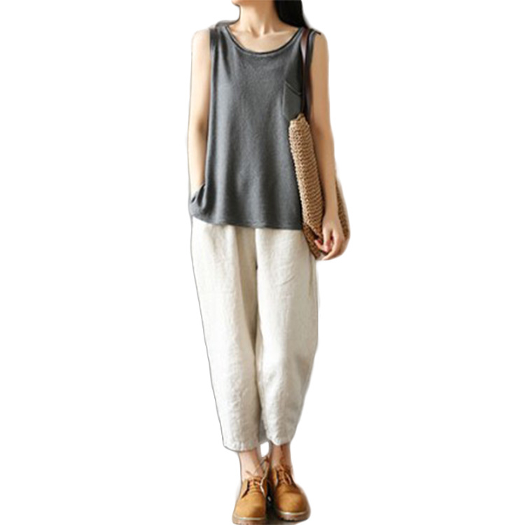 Title 4, Loose Cotton And Linen Pants Summer Thin Harem ...