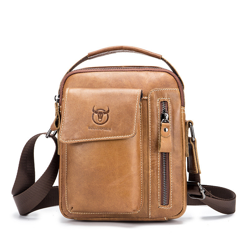 First Layer Cowhide Shoulder Messenger Bag Men