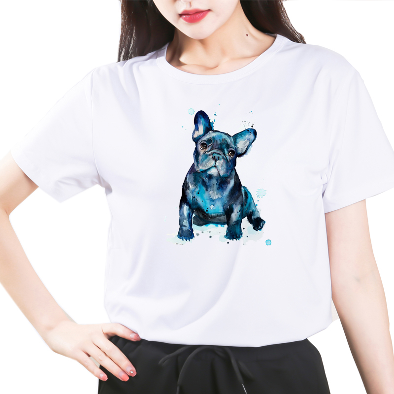 Title 3, French Bulldog Dog Print All-match T-shirt For ...