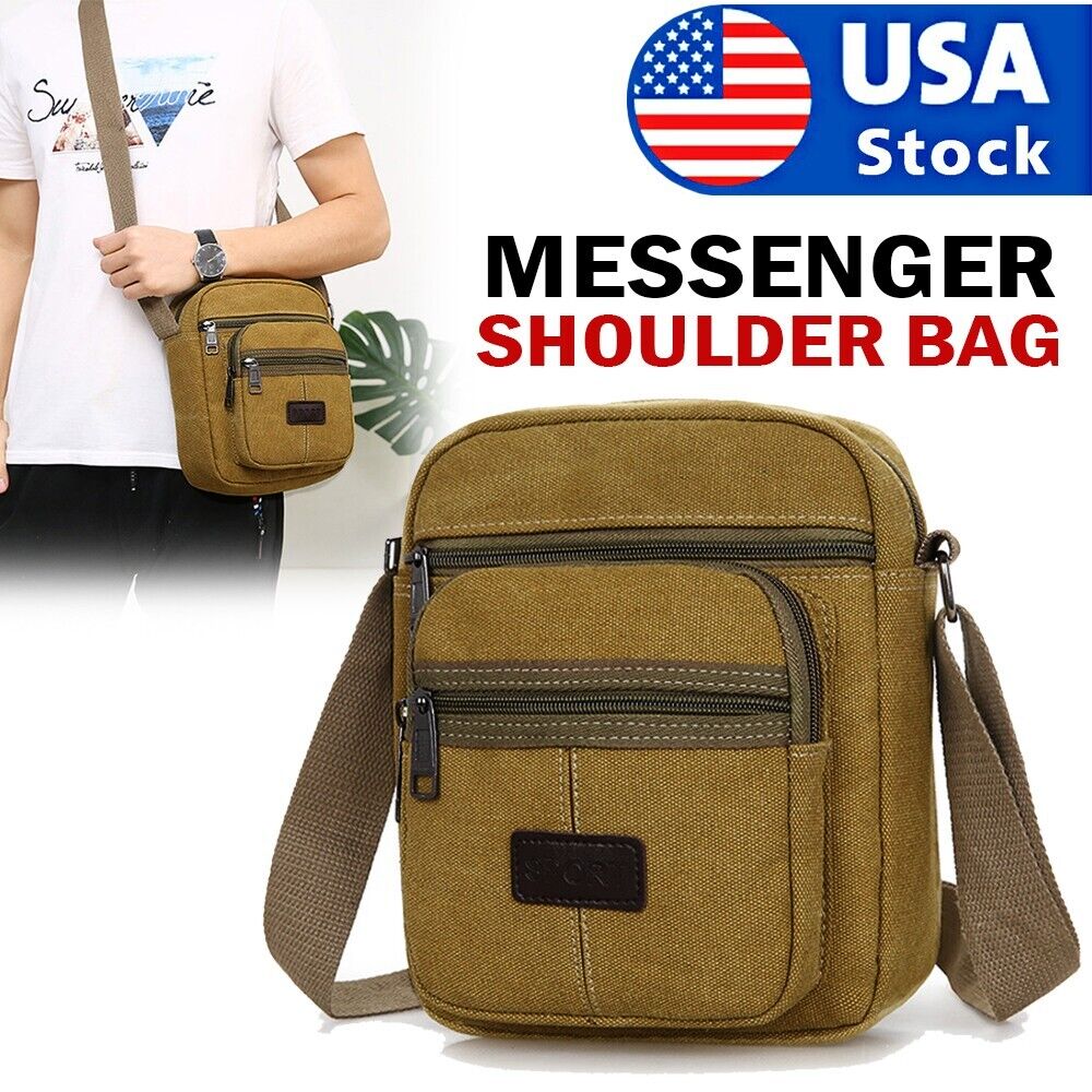 Men's Canvas Messenger Shoulder Bag. we ship only inside the US, USPS First Class Package 2 Day Handling , 2-5 Day Shipping. Retro Vintage Crossbody Bag Canvas Bags Casual Shoulder Satchel Handbag Pouch Messenger Bags for Men & Women by KTATMARKETING Want