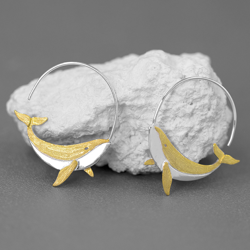Simple Natural Artistic Conception Kunpeng Whale Earrings