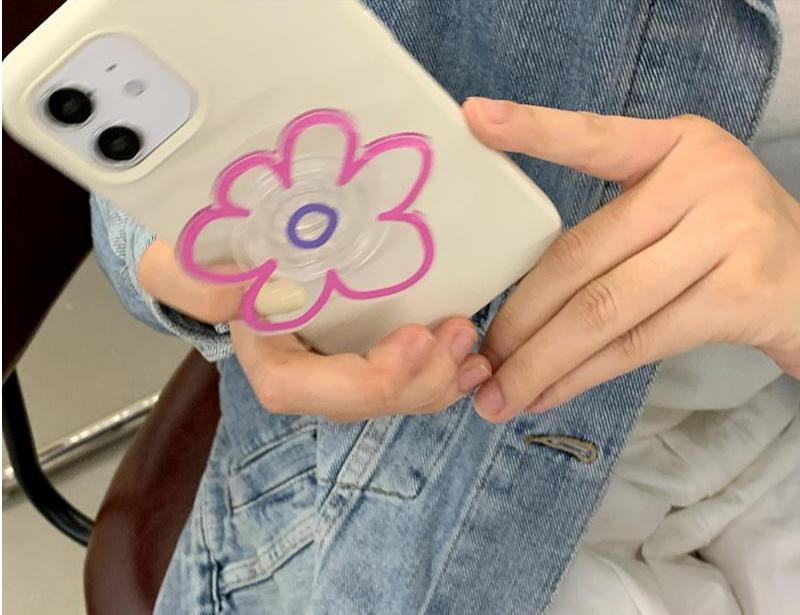 Transparent Hand-painted Flowers Telescopic Phone Holder - Image 5