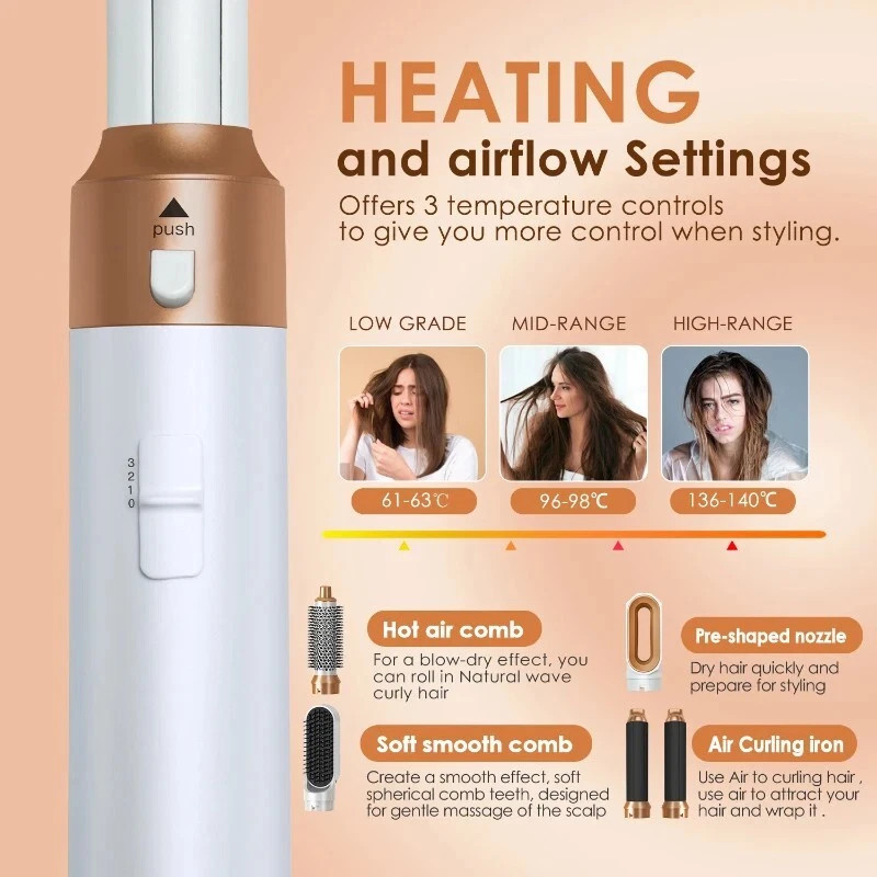 5 In 1 Hair Curler Dryer Styler Straightner Air Brush — image 7