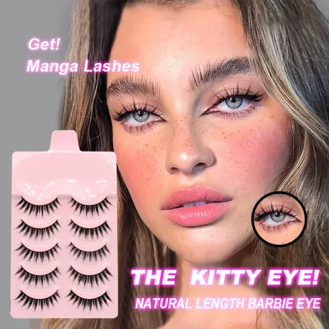 5 Pairs Manga Lashes Anime Cosplay Natural Wispy Korean