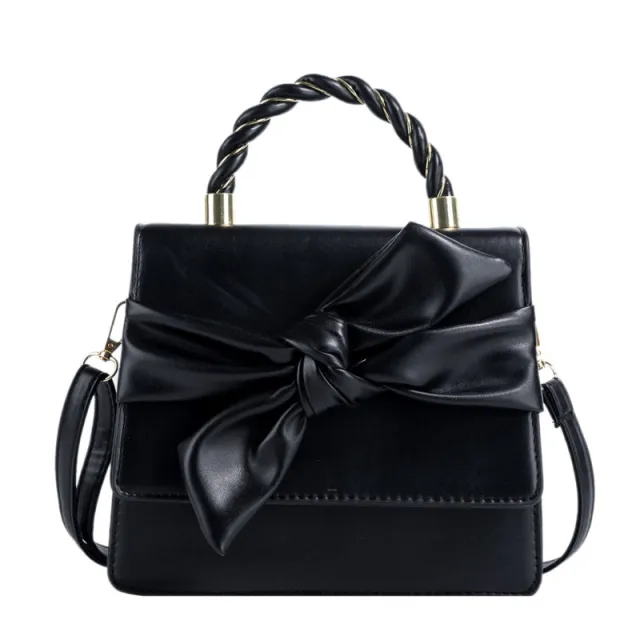 French Butterfly Clip Tote Shoulder Crossbody Bag Black - Shop at LoveMi