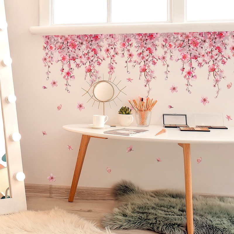 Wall Art Sticker Flower Floral Wall Stickers Self-adhesive
