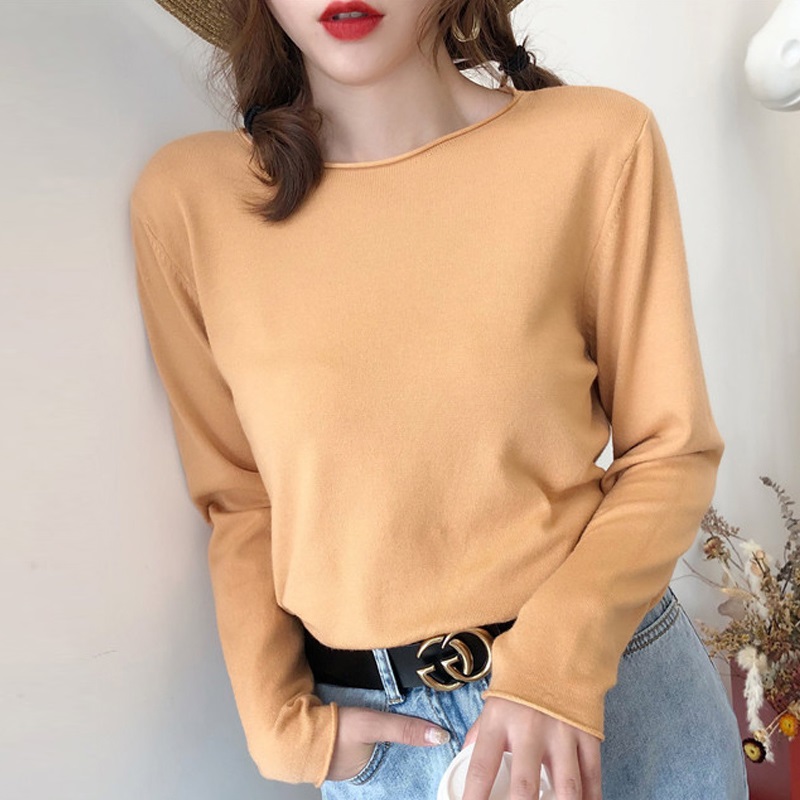 Title 11, Womens Fashion V-neck Knit Thin Long-sleeved T...