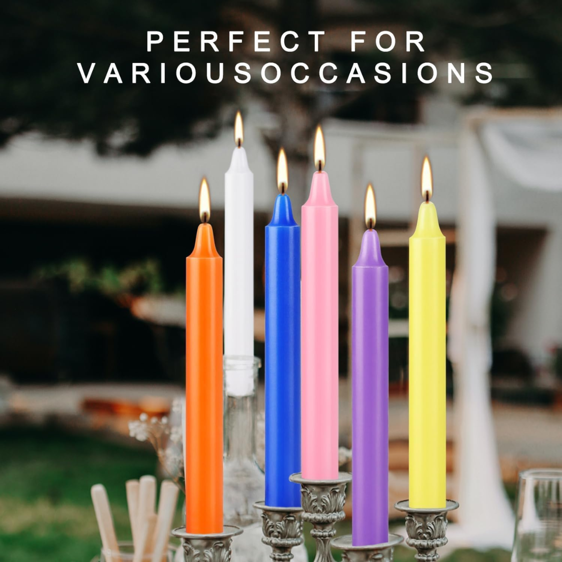40 Pack Spell Chime Candles 4 Inch Multi Colored Taper Candles Sticks For Home Decor Kitchen Decor Wedding Decoration 10 Colours