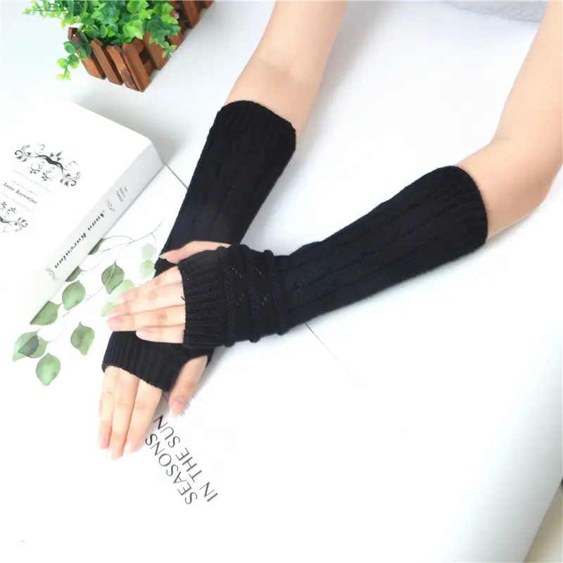 Knitted Half-finger Missing Finger Arm Sleeve In Autumn And Winter