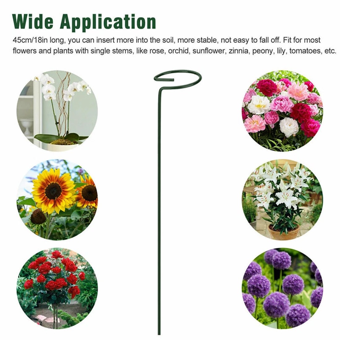 20Pcs Metal Plant Bow Stand Stake Strong Round Garden For Flower Support Y UK