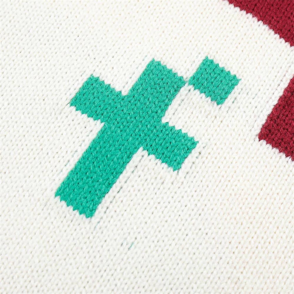 Men's Floral Colorblock Jacquard Half Turtleneck Sweater