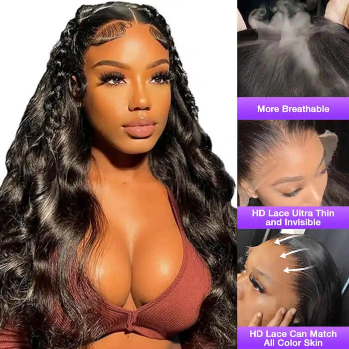 13x4 Lace Front Human Hair Wigs Natural