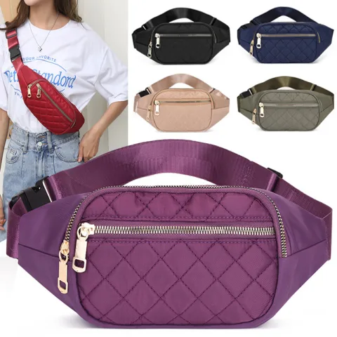 Rhombus Fanny Packs for Women Crossbody Waist Bags