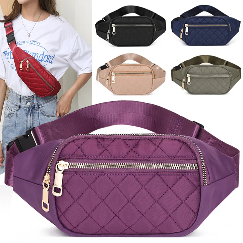 Rhombus Fanny Packs for Women Crossbody Waist Bags