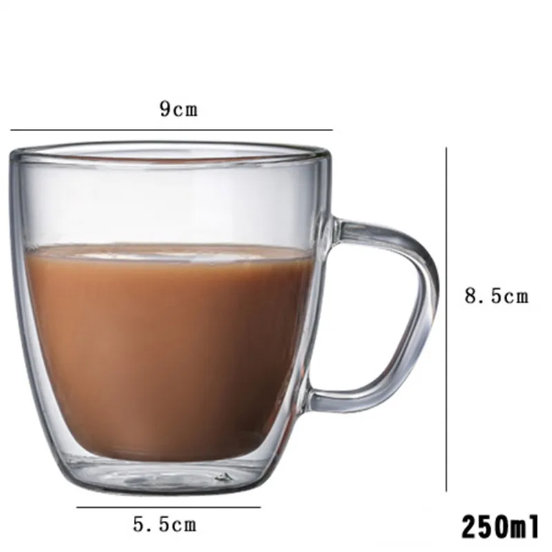 Double-Layer Glass Borosilicate Transparent Creative Water Cup - 250Ml
