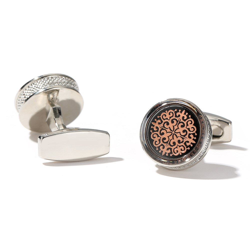 Title 5, Stylish Round Gold Shirt Cufflink