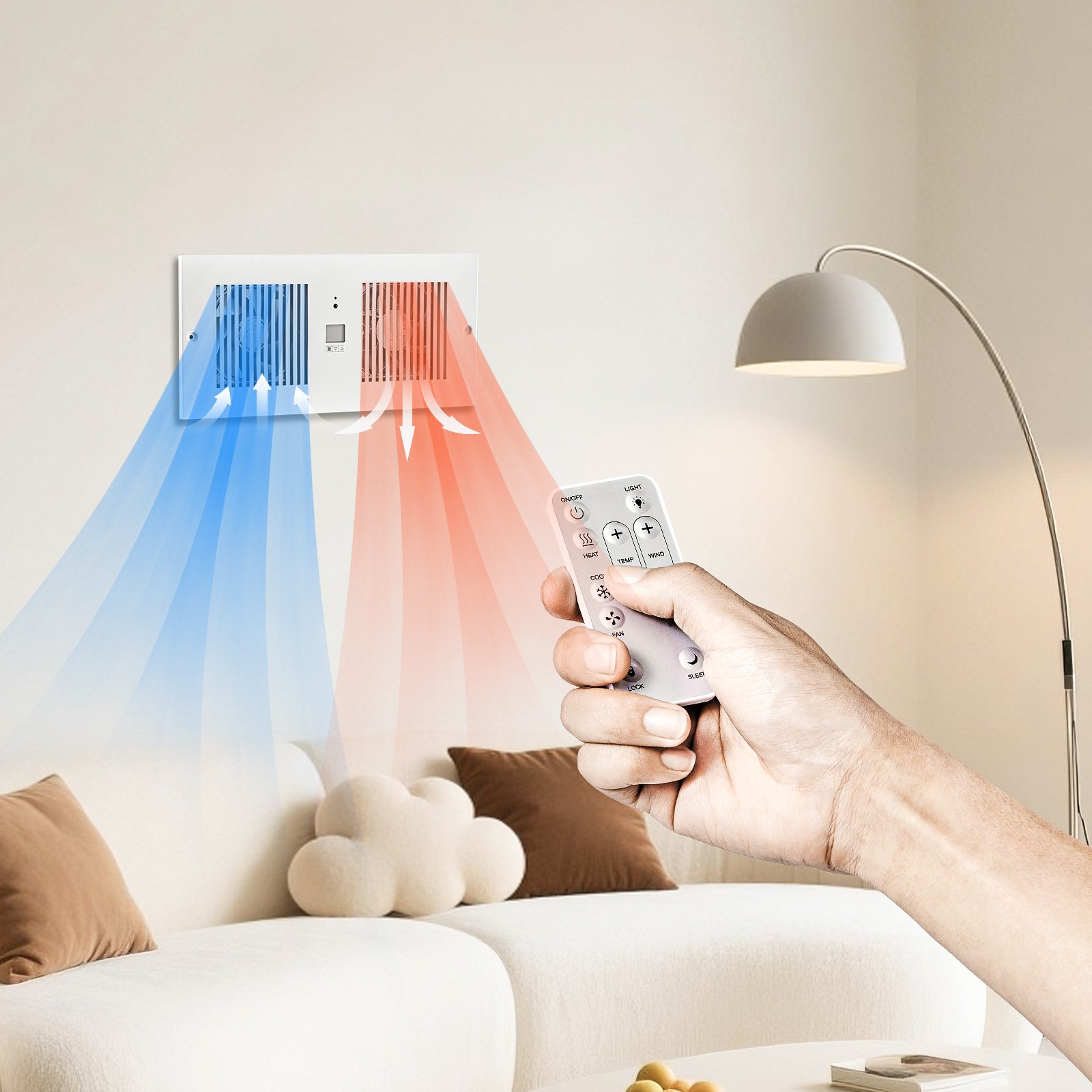 4 Inch Room To Room Fan 2-in-1 300 CFM Through Wall Fan Remote Control image 9
