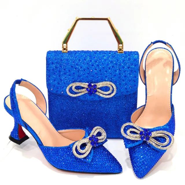 Women's Fashion Casual Party High Heels With Tote Bag Royal 39 - Shop at LoveMi