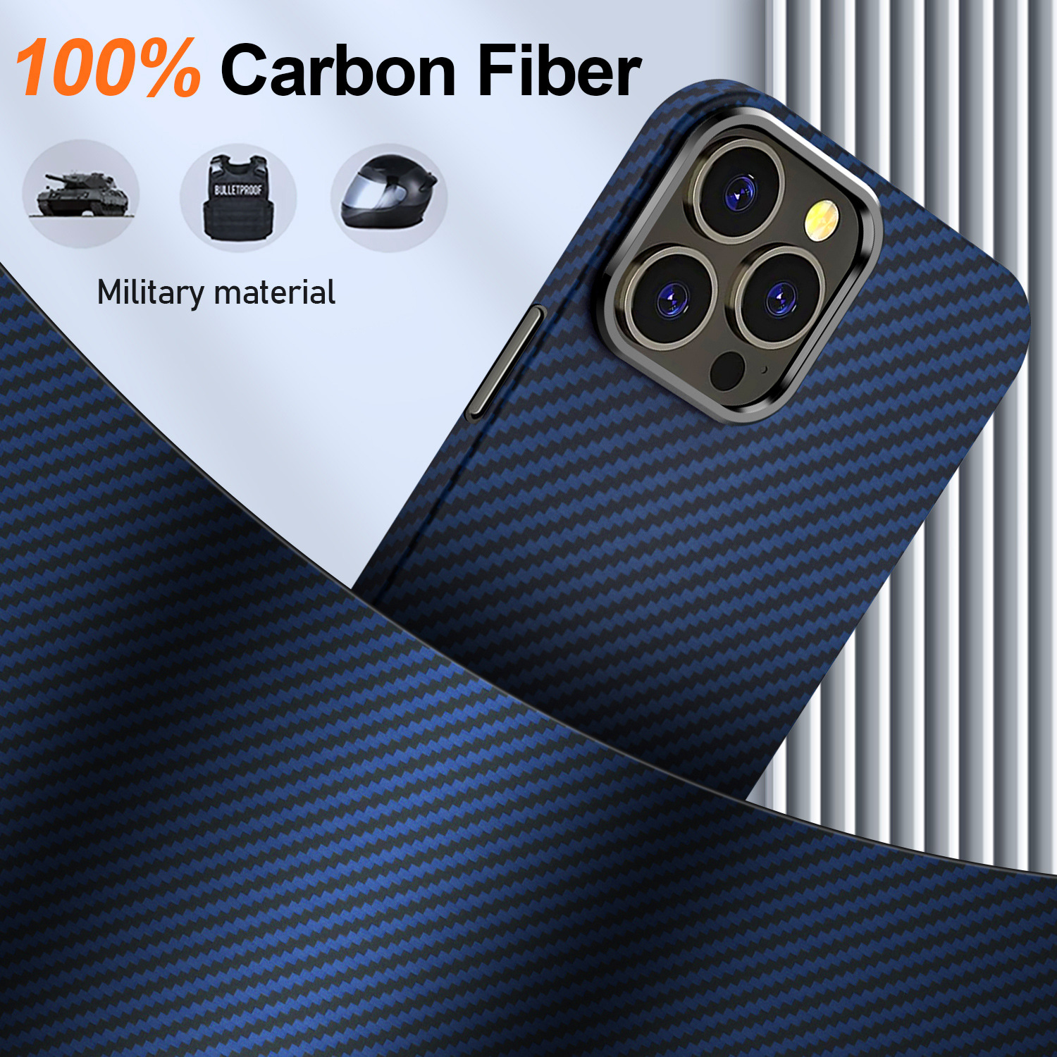 Kevlar Aramid Carbon Fiber Ultra-thin Metal Ring Mobile Phone Case