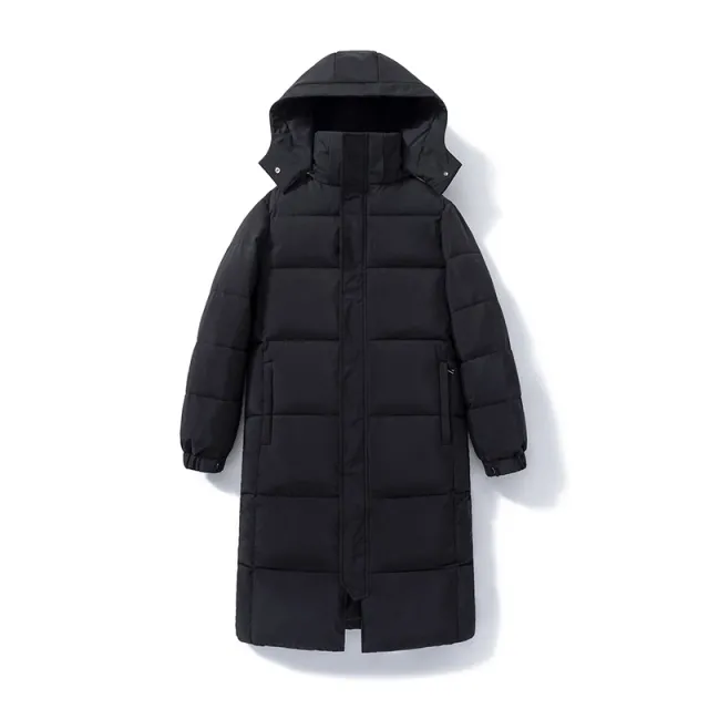 Women's Long With Thickened Cotton Coat In Winter Black - Shop at LoveMi