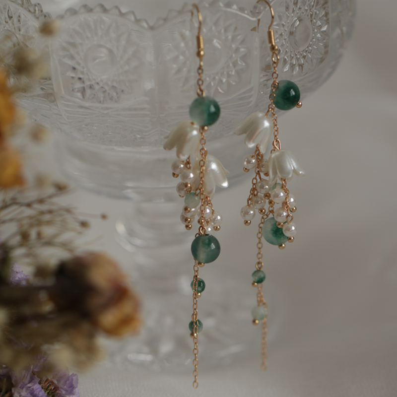 Title 3, Colored Ancient Wind Chime Orchid Earrings Fema...