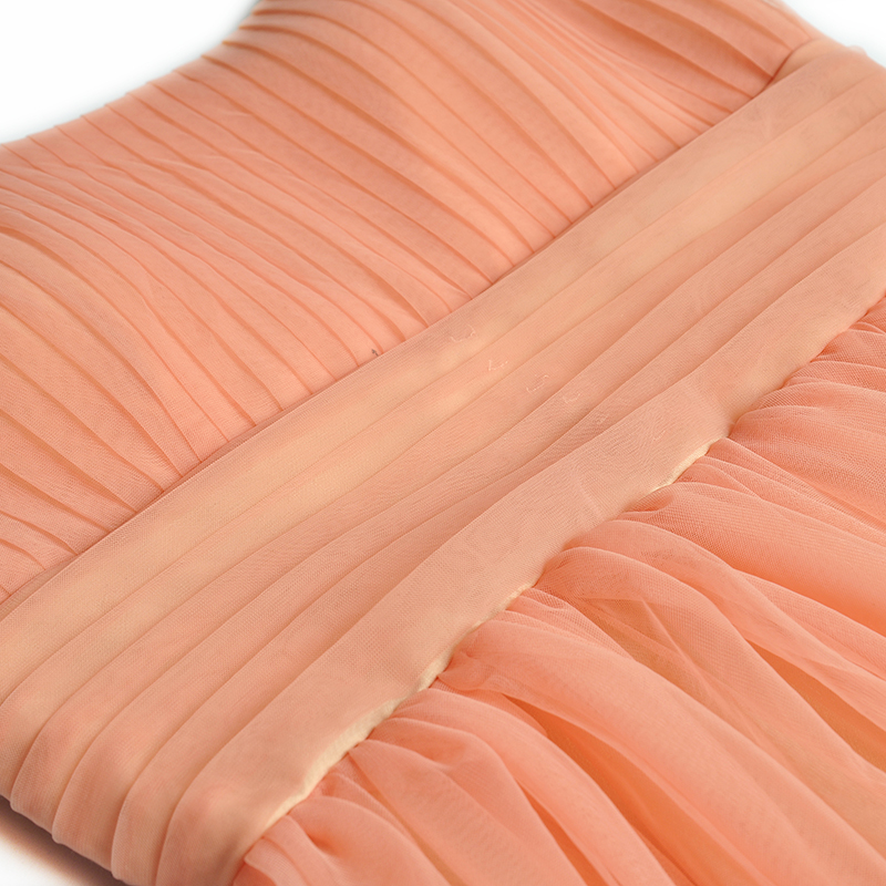 Suspended Skirt With Pleated Waist And Fluffy Hem