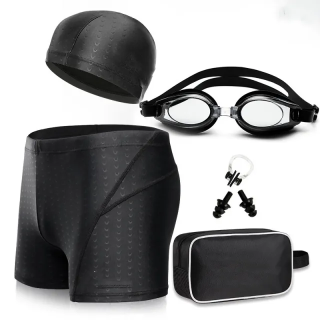 Men's Swimming Trunks And Goggles Set Black - Shop at LoveMi
