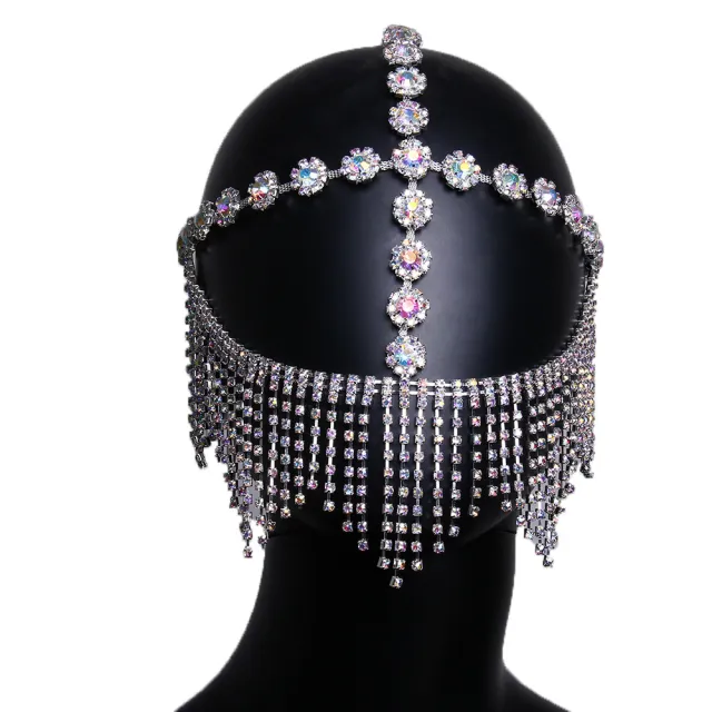 European And American Personality Claw Chain Rhinestone Mask Silver - Shop at LoveMi