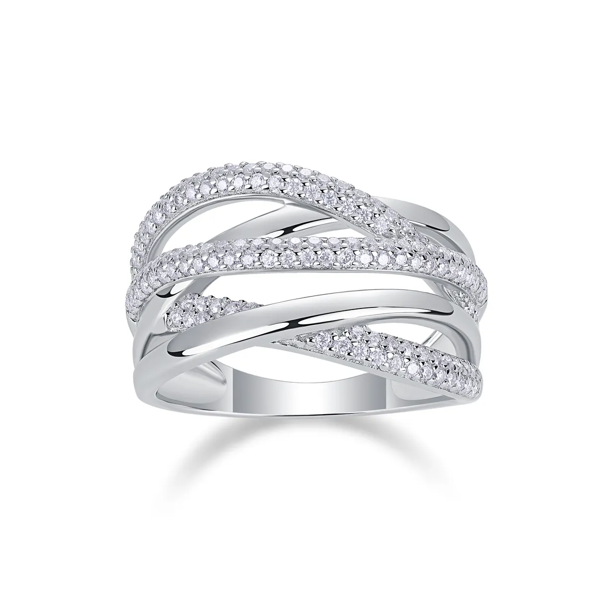S925 Silver 5g Platinum Plated Moissanite Ring