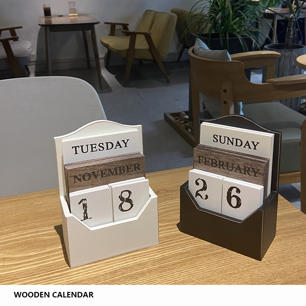 Title 2, Retro Creative Wooden Desk Calendar Frame