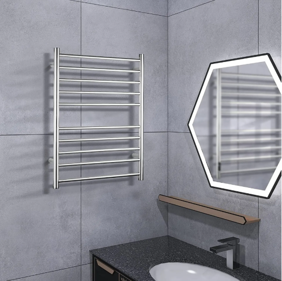 Electric Heated Towel Rack For Bathroom, Wall Mounted Towel Warmer, 10 Stainless Steel Bars Drying Rack