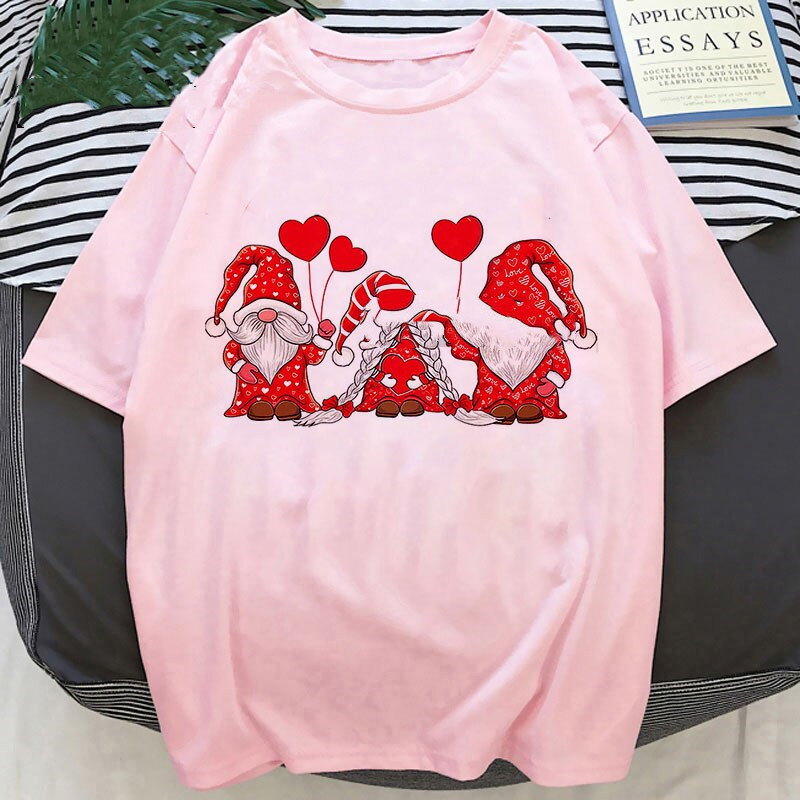 Title 14, Cartoon Santa Christmas Deer Print T Shirt