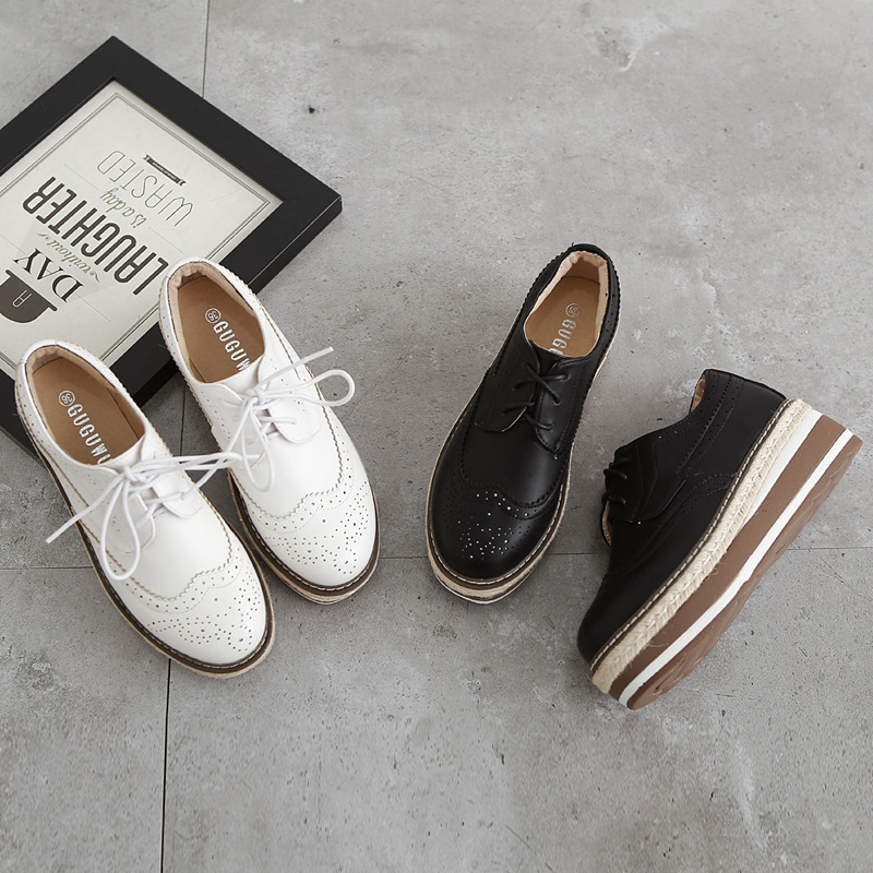 Lun Thick-soled Round Toe Mid-heel Women's Platform Platform