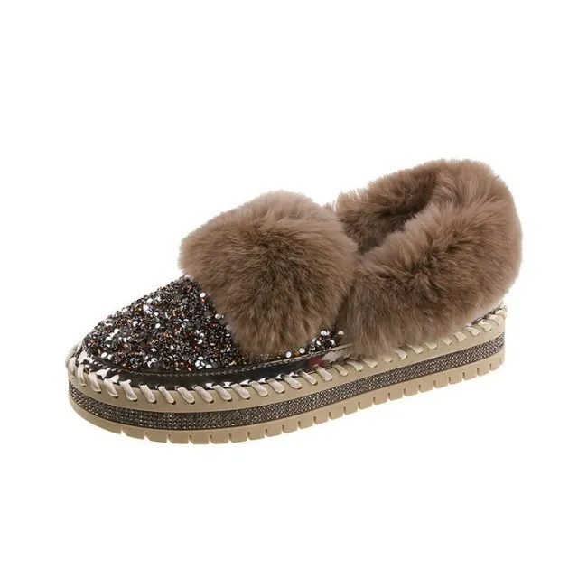 One legged Shallow Mouth Single Shoes Casual Home Loafers Brown - Shop at LoveMi