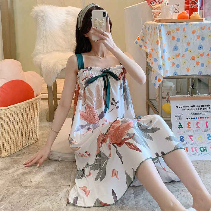 Women's Suspenders Sweet Girl Loose Home Wear Long Skirt